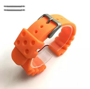 Diver's Style Orange Rubber Strap Thick Replacement Watch Band #4504 - Picture 1 of 31