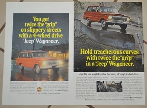 1966 2 Jeep Wagoneer 4WD V8 Print Ads - Picture 1 of 1