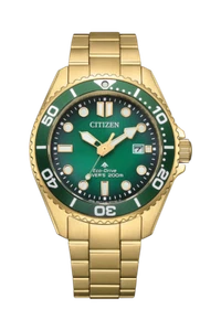 Citizen Promaster BN0262-59W Eco-Drive Saphir Grün 200M Gold Edelstahl - Bild 1 von 3