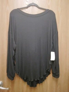 Free People Schwarzes Shimmy Shake Langarmshirt Damen Größe XS Oversized Neu - Bild 1 von 6