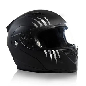 Aufkleber Monster Kralle Kratzer Motorradhelm Helm Sticker Chrom Silber K173 - Bild 1 von 7