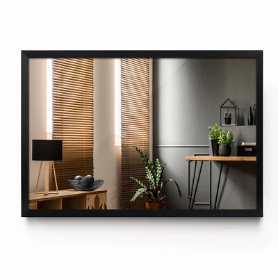 Miroir Rectangulaire Avec suspensions dans un cadre en bois mdf 60x40 cm - Photo 1/4