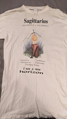 复古 Katz 射手座 Zodiac 标志超大 T 恤 — 第 1/3 张图片