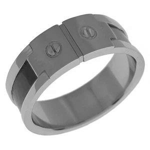 Bague Homme en Acier inoxydable et Carbone - Taille au choix - Neuve - Picture 1 of 4