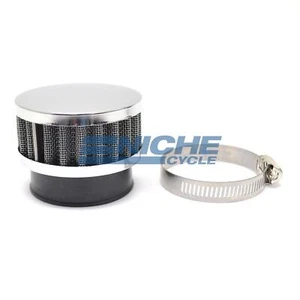 EMGO 3" Round Chrome Top Pod Flange Mount 50mm Air Filter - Picture 1 of 3