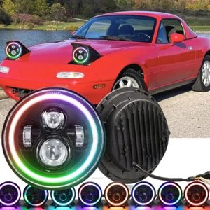 Par de faros de 7 pulgadas Halo Angel Eyes 2 piezas para Mazda Miata MX5 MX-5 1990-1997 - Imagen 1 de 14