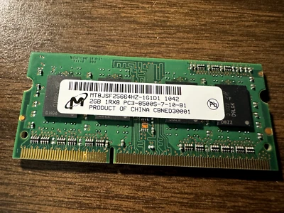 Micron PC3-8500 (DDR3-1066) 2 GB SO-DIMM 1066 MHz PC3-8500 DDR3 Memory... - Image 1 of 2