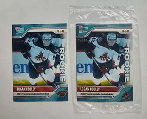 (2) 2023-24 NHL TOPPS NOW Sticker 10 Logan Cooley RC BLUE ICE PARALLEL /10 ERROR - Picture 1 of 8