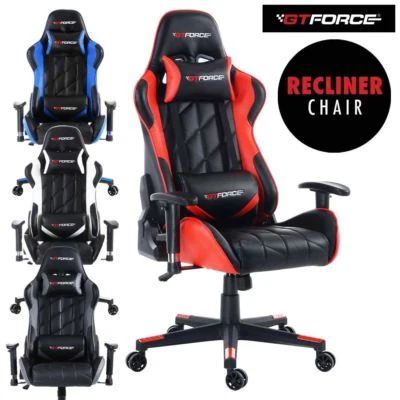 GTFORCE PRO GT RECLINING SPORTS RACING GAMING OFFICE DESK PC CAR LEATHER CHAIR