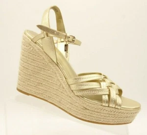 NEU Coach Dottie Damen-Plateausandalen 10 M goldfarben metallic Lederschuhe 250 $ - Bild 1 von 9
