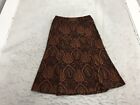 Christopher & Banks Skirt Petite 4 4P Brown Paisley Pleated Bottom Lined Zip