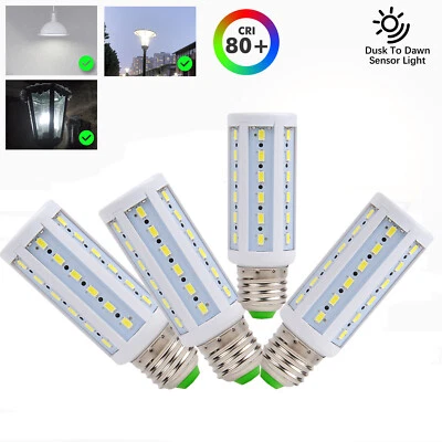 Max 4PacK E27 Dusk / Dawn E26 Light Bulbs 9W LED 6500K Outdoor Porch Light Bulb - Image 1 of 4