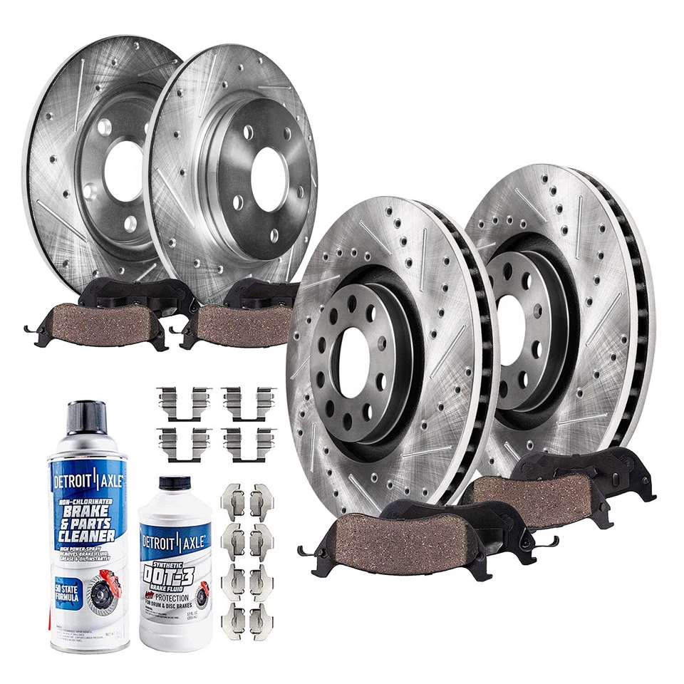320mm Front Rear Rotors + Ceramic Brake Pads for 2005 2006-2009 Audi A4 Quattro - Image 1 of 1