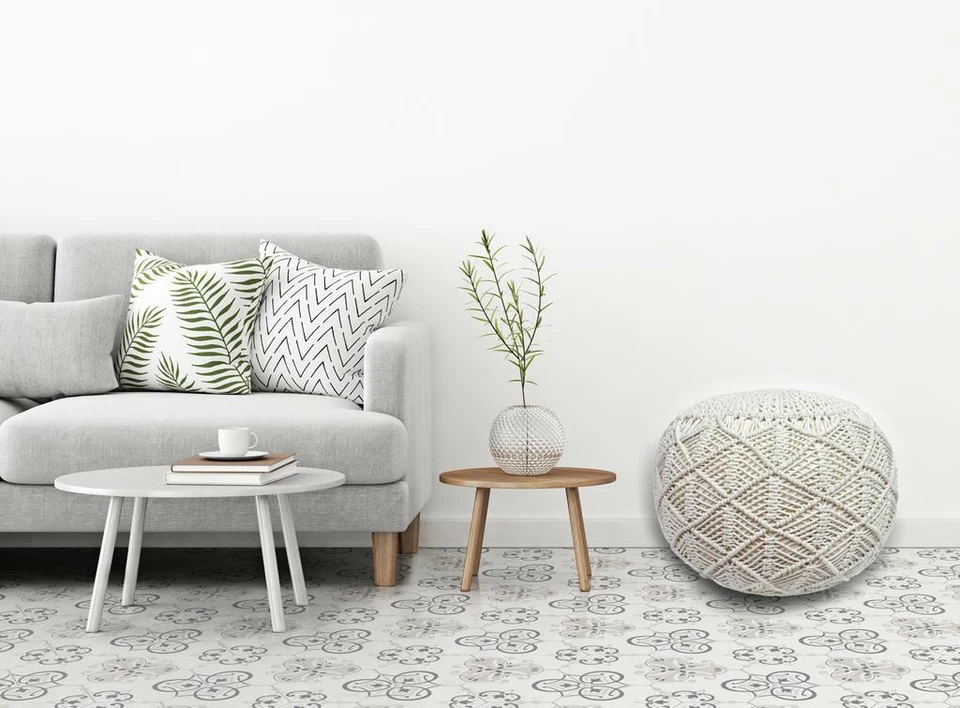 LIVINPARADISE | Puf u otomana tejido a mano de diseñador macramé | 12x20 pulgadas d2 Foto 1 de 1