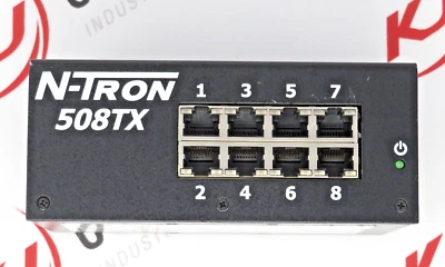 Red Lion Controls N-Tron 508TX 8-Port Industrial Ethernet Switch DIN-Rail Mount - Image 1 of 4