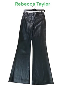 Rebecca Taylor Vegan Leather Trousers  Size 2 - Picture 1 of 11
