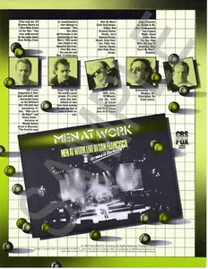 MEN AT WORK Live In San Francisco Video Release One Sheet Promo Ad  2 Sided - Picture 1 of 2