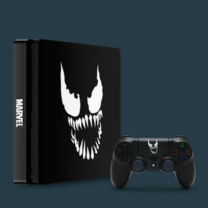PS4 Slim Vinyl Skin & 2x Controller Skins, Venom Themed. - Picture 1 of 1