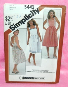 Uncut Simplicity Misses 8-12 Back-Wrap Summer Sundress w/Pockets Pattern 5442 - Picture 1 of 2