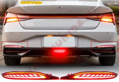 1 пара светодиодных стоп-сигналов заднего бампера с динамическим поворотником для Hyundai Elantra 2021-2022 - Изображение 1 из 4