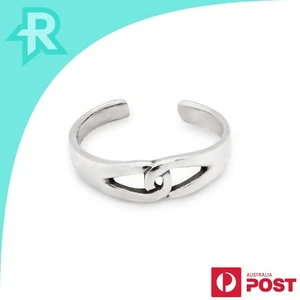 Simple Celtic Knot Thin Flat Band Sterling Silver 925 Toe Ring - Picture 1 of 6