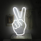 Neon Peace Sign Decor Led Neon Signs Peace Finger Peace Sign Wall Sign 15'' X 8'