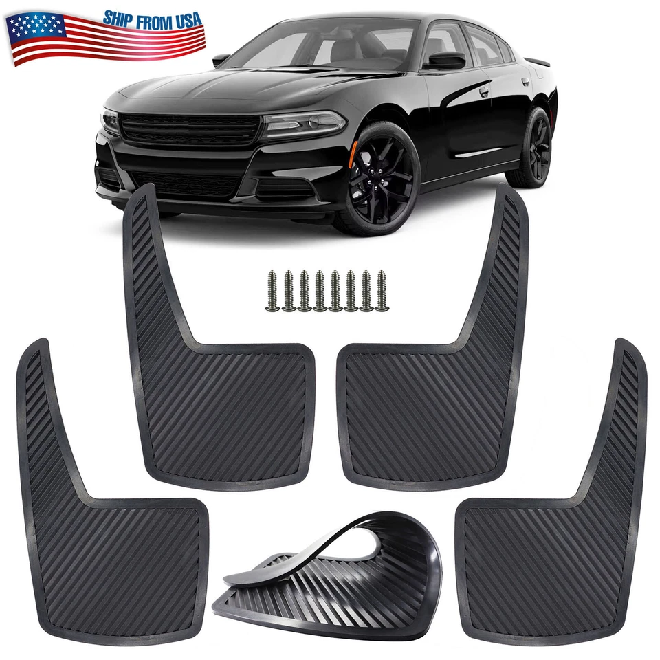 DURABLE RUBBER 4pcs For Dodge Challenger SRT R/T Mud Flaps Splash Guards Fender - Изображение 1 из 4