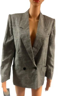 Новый с Ярлыками винтажный Christian Dior женщин черный/белый Glen клетку блейзер куртка размер 6 - Изображение 1 из 4