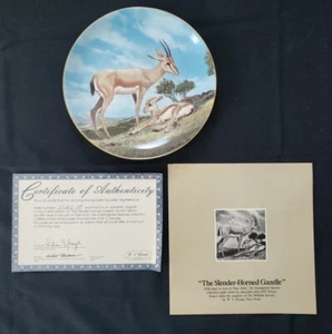 Bradford Exchange "The Slender-Horned Gazelle" Plate, W.S. George, 1990 - Picture 1 of 9