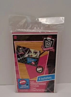 SEALED Monster High Birthday Party Invitations save The Date  (8 Pack) - Image 1 of 2