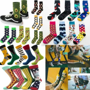 Men's Women Cool Colorful Fancy Novelty Funny Casual Combed Cotton Crew Socks - Picture 1 of 85