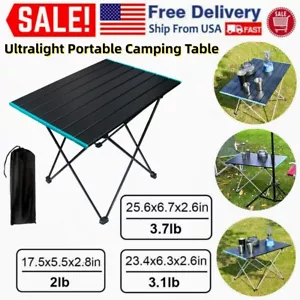 DUNCHATY Folding Portable Camping Table Aluminum Table Top Outdoor BBQ Carry Bag - Picture 1 of 15