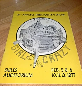 1977 Brillianteen McGaw YMCA Souvenir Program GIRL CRAZY Evanston Illinois  - Picture 1 of 12