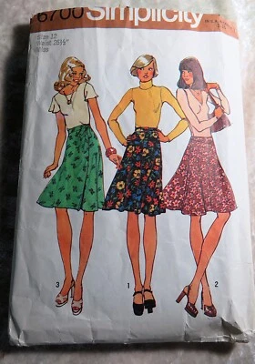 1974 Vintage Simplicity Wrap Around Skirt + 2 More size 12 Waist 26" - Image 1 of 3
