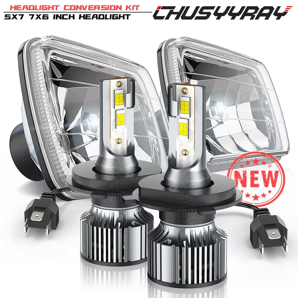 Par de faros LED H4 de 7x6" 5x7" haz alto/bajo para Buick Skylark Century Reatta Foto 1 de 4