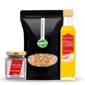 Hopser Funfood Popcorn Set 500g Popcornmais, 250ml Öl und 150g Karamellzucker - Bild 1 von 6