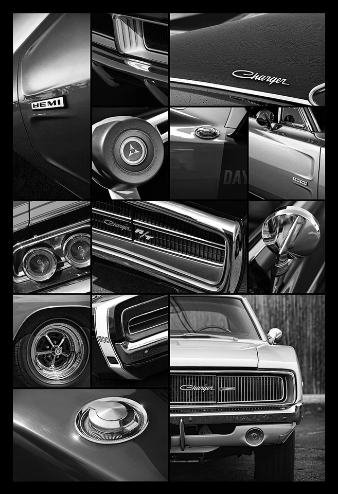 1968 1969 1970 Dodge Charger Photo Print Art 426 HEMI 440 R/T Poster Mopar 13x19 - Image 1 of 1