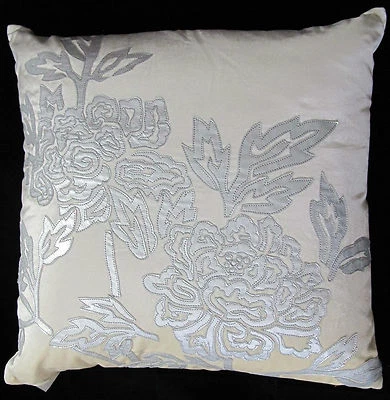 Almohada cuadrada decorativa de terciopelo leopardo de las nieves Natori (NA30-665) Foto 1 de 2