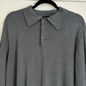 Jos A Bank Talla M Suéter de Seda Bordado Bandera SC Manga Larga Polo Preppy - Imagen 1 de 12