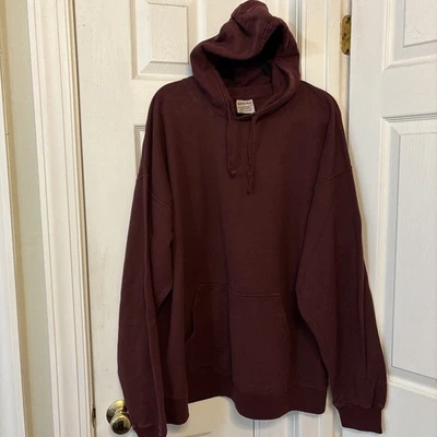 Nueva sudadera con capucha Hanes Comfort Wash polar talla 2XL granate peso medio Foto 1 de 4