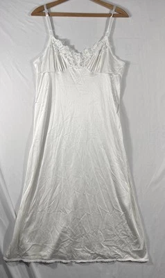 Vassarette Womens Babydoll 36 24/32 Full Dress Slip Ivory Lace Vintage Nightie — 第 1/4 张图片