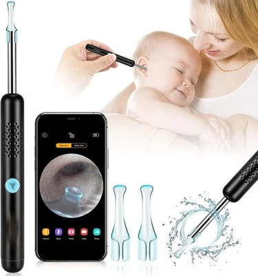 NE3 PRO NEW LED Ear Wax Cleaner Ear Camera Otoscope with Light Cleaner Removal Kit-Black