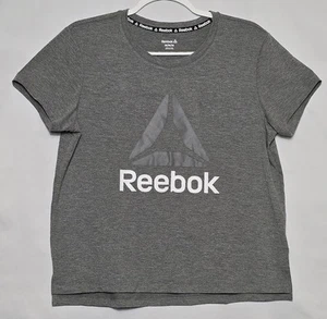 Women's Reebok Short Sleeve Logo T-Shirt Grey Size Medium - Picture 1 of 6