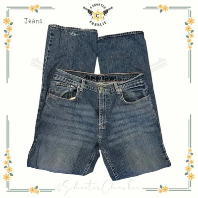 Cremieux Mens Jeans 32 x 32.5 Relaxed Straight Leg Stretch Med Wash Blue Indigo - Image 1 of 4