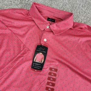 Nuevo con etiquetas Polo de golf Greg Norman para hombre XL rojo rendimiento AOP elástico manga corta - Imagen 1 de 6