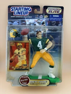 Tarjeta y figura 2000 Brett Favre Starting Lineup Elite Green Bay Packers - Imagen 1 de 9