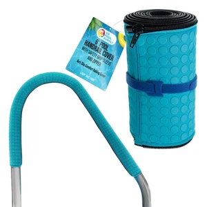 6ft Pool Handrail Cover with Safety Grip Sleeve and Zipper - Teal Blue Neoprene - Picture 1 of 5