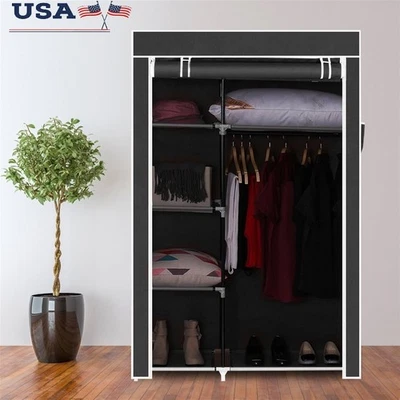 Armario organizador de ropa portátil armario de almacenamiento con estantes cubierta a prueba de polvo EE. UU. Foto 1 de 4