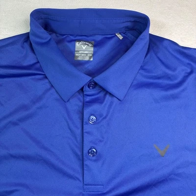 Camisa polo masculina de golfe Callaway Opti-Dri Performance 3XLT azul elástica respirável - Imagem 1 de 4