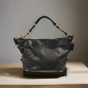 Borsa a tracolla Coach Carly Hobo vintage in pelle nera 10615 con dust bag - Foto 1 di 22